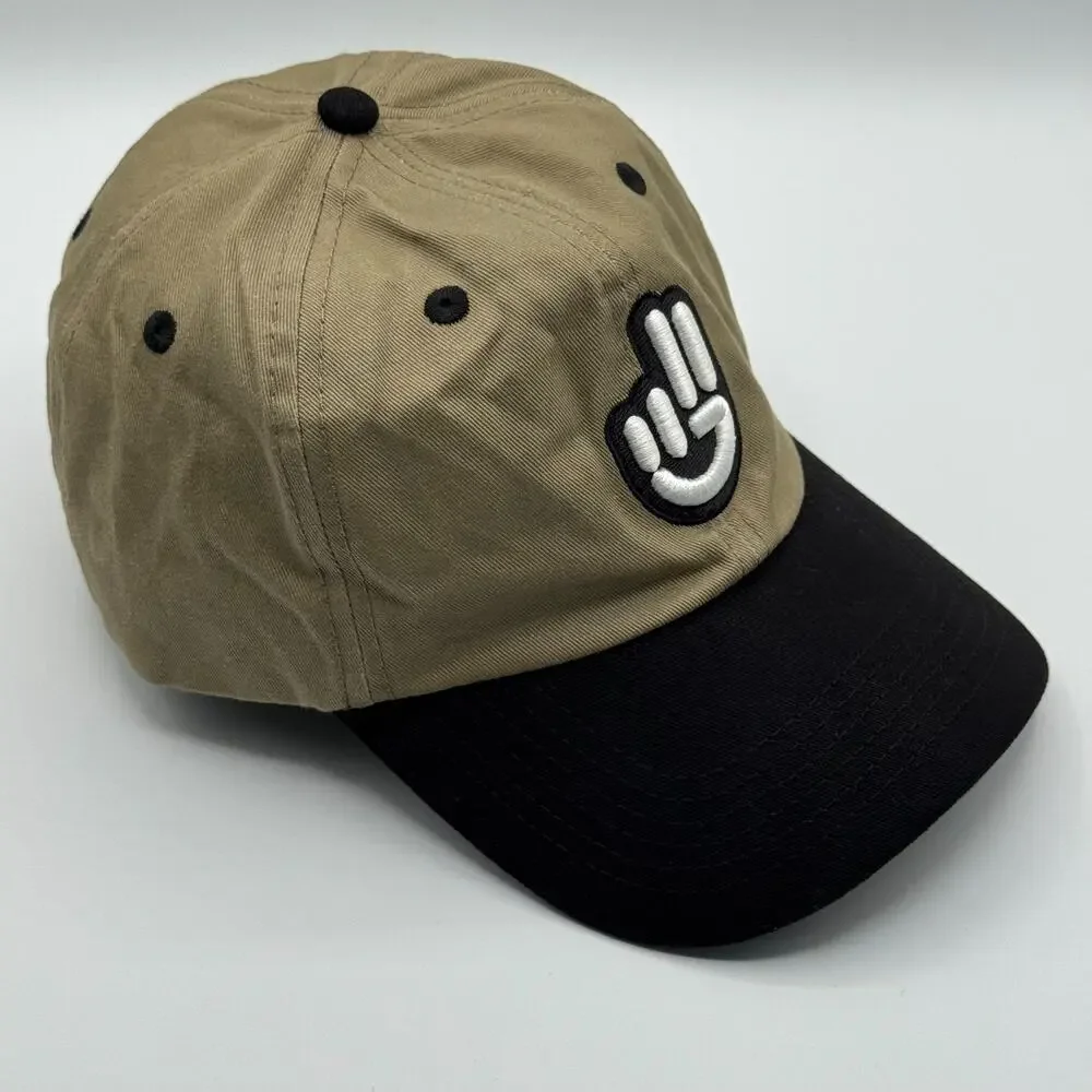 Jeep Wave Twill Embroidered Hat Cap Adjustable Strap Back Khaki Black